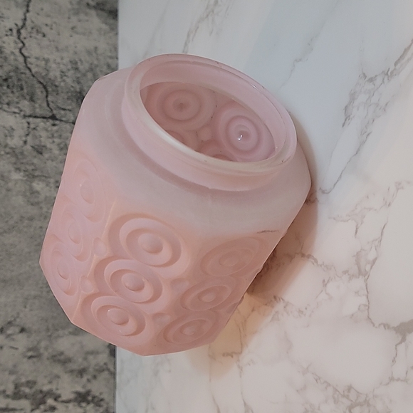 Vintage 9 Sided Pink Glass 5-1/2" Ceiling Light Fixture Lamp Shade Globe - Picture 4 of 6